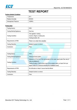 EK IP66 テスト証明書